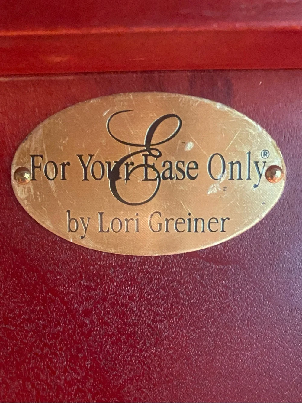 QVC Red Binder with Gold Oval Nameplate